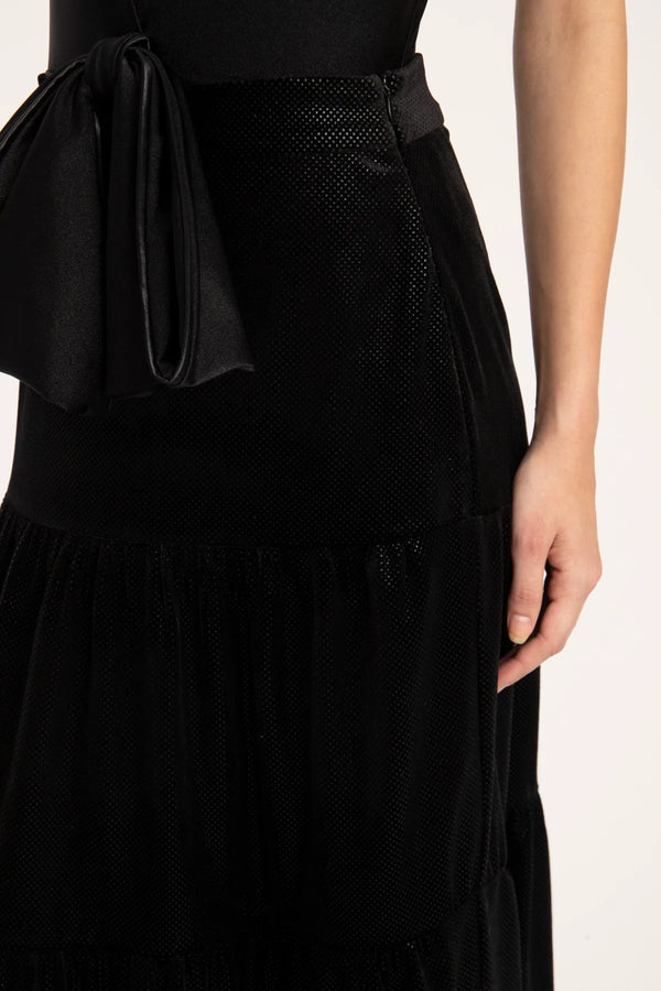 Adriana Degreas Velvet Pois Long Skirt