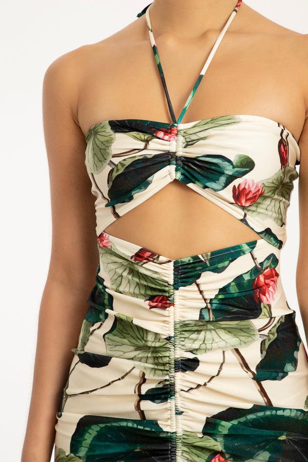 Adriana Degreas Victoria Regia Frilled Short Dress