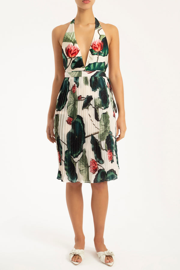 Adriana Degreas Victoria Regia Pareo Pleated Skirt