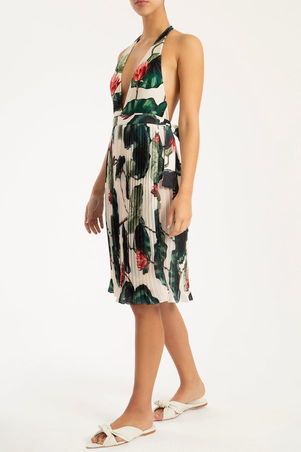 Adriana Degreas Victoria Regia Pareo Pleated Skirt