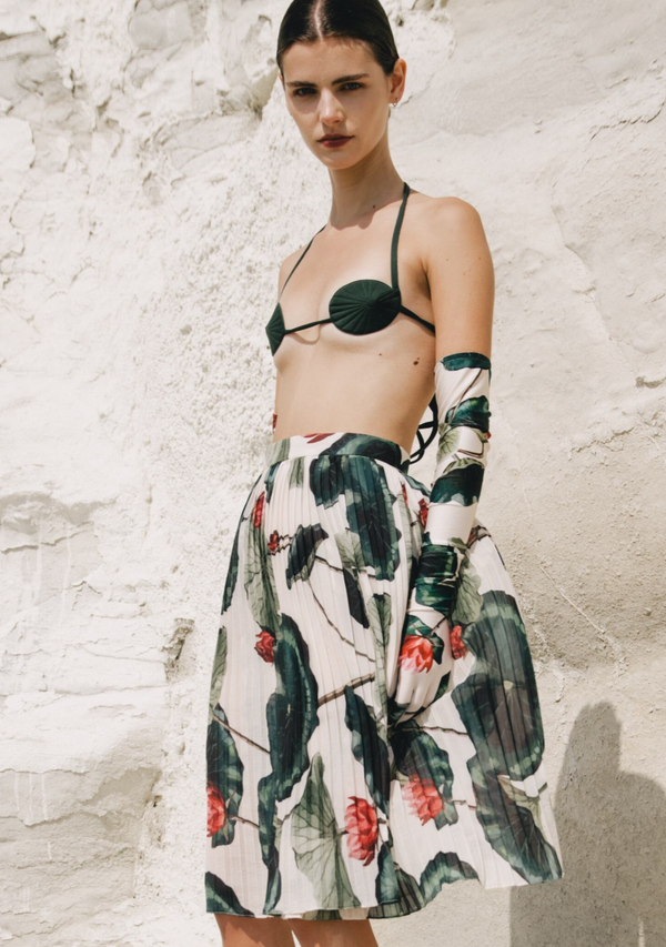 adriana degreas Victoria Regia Pareo Pleated Skirt