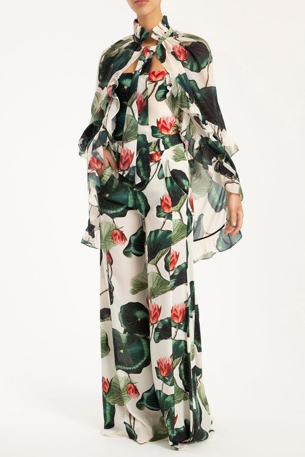 Adriana Degreas Victoria Regia Ruffled Cape