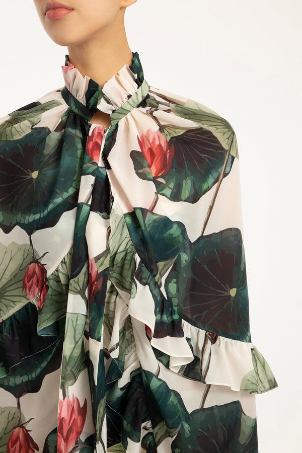 Adriana Degreas Victoria Regia Ruffled Cape