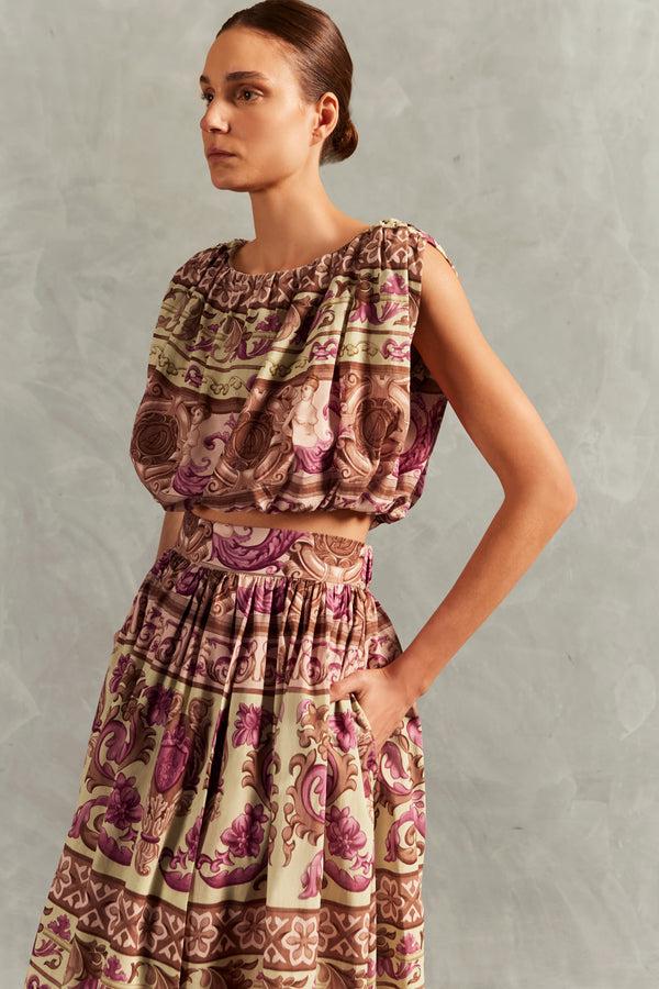 Adriana Degreas Vintage Citronelle Cropped Blouse