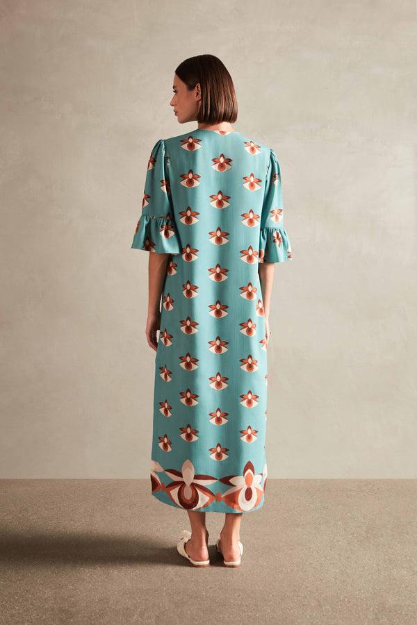 Adriana Degreas Vintage Orchid Midi Tunic Dress