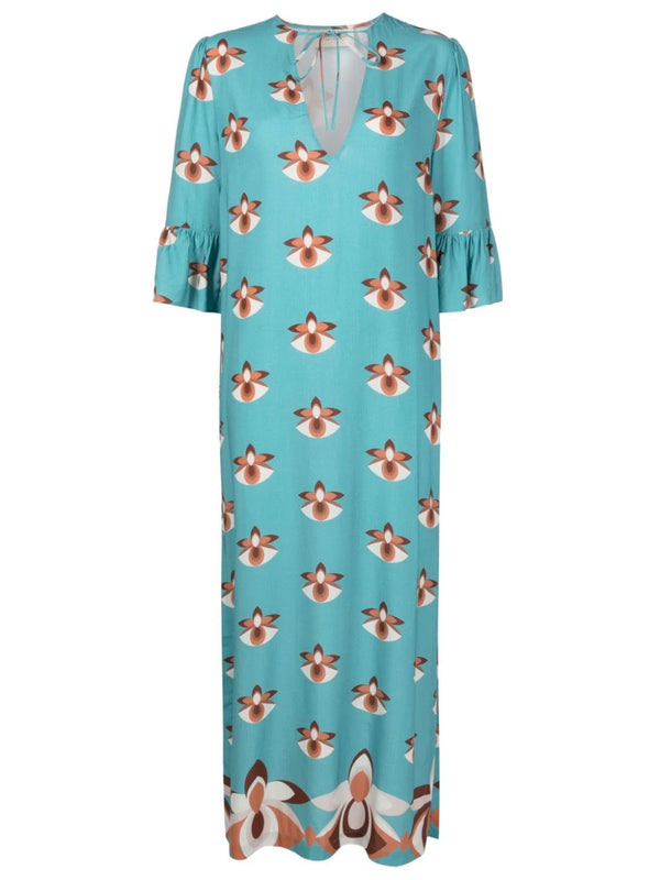 Adriana Degreas Vintage Orchid Midi Tunic Dress