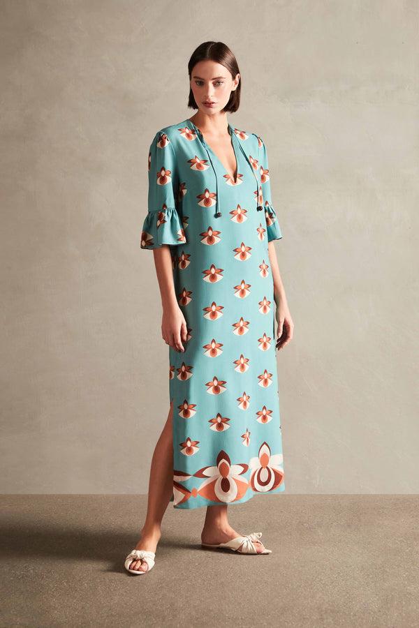 adriana degreas Vintage Orchid Midi Tunic Dress