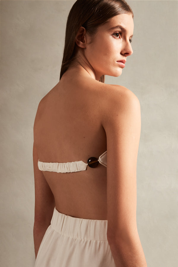Adriana Degreas Vintage Orchid Solid Bandeau Top