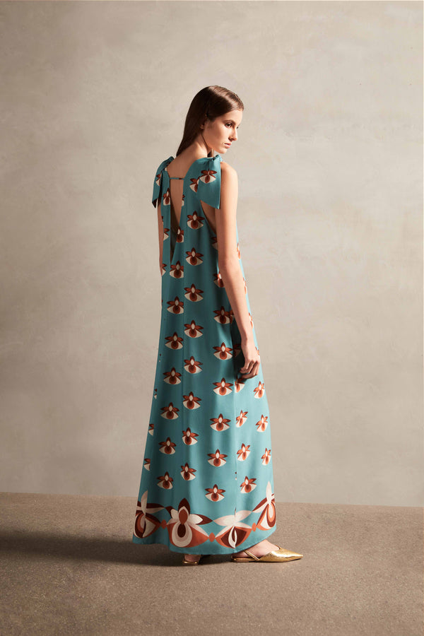 Adriana Degreas Vintage Orchid Straps Long Dress