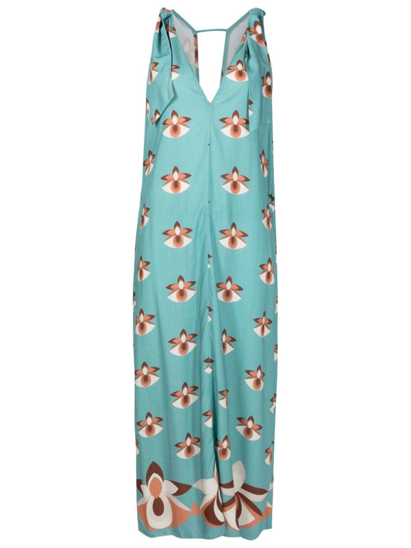 Adriana Degreas Vintage Orchid Straps Long Dress