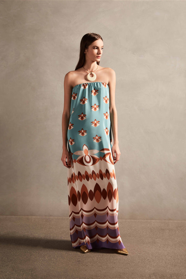 adriana degreas Vintage Strapless Long Dress