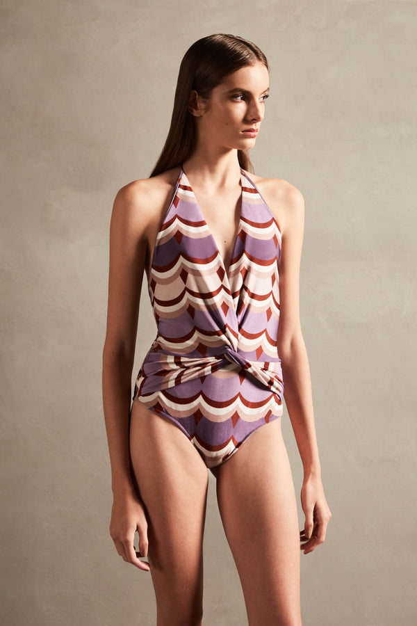 adriana degreas Vintage Waves Halterneck Swimsuit