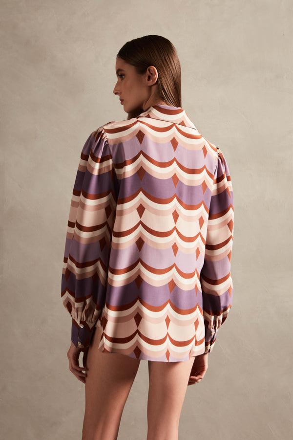 Adriana Degreas Vintage Waves Long-Sleeved Shirt