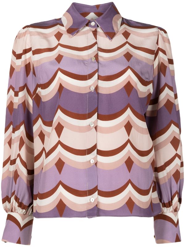 Adriana Degreas Vintage Waves Long-Sleeved Shirt