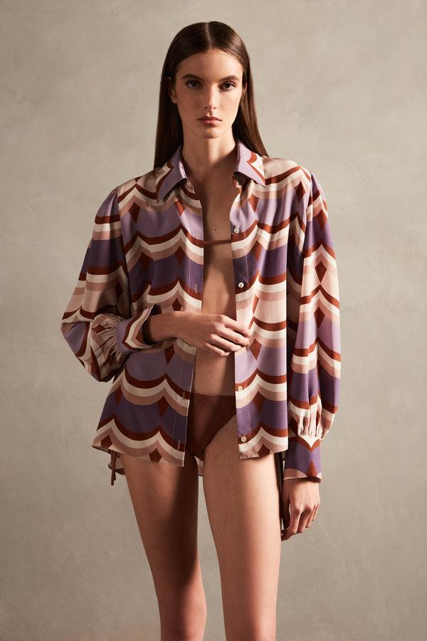 adriana degreas Vintage Waves Long-Sleeved Shirt
