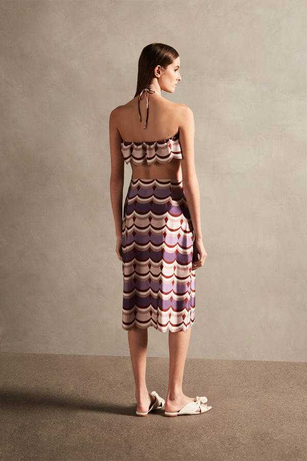 Adriana Degreas Vintage Waves Midi Skirt