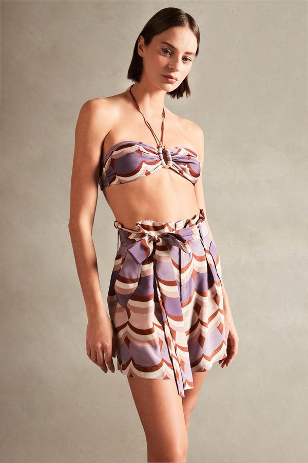 Adriana Degreas Vintage Waves Shorts With Sash