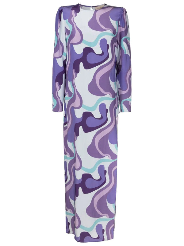 Adriana Degreas Wave Side Slit Long Dress