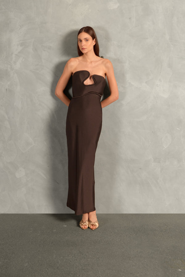 Adriana Degreas Waves Strapless Long Dress