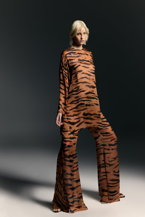 Adriana Degreas Wide Sleeve Silk Mini Dress