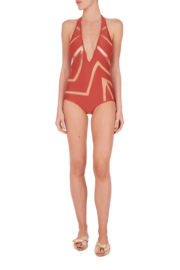 adriana degreas Zebra Halterneck Swimsuit