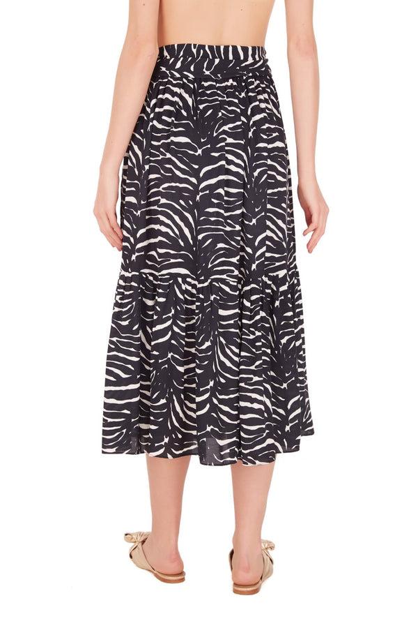 Adriana Degreas Zebra Midi Skirt