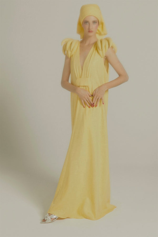 Adriana Degreas Banana Long Dress With Bananas Detail