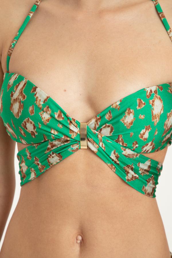 Adriana Degreas Brush Leopard Print Wraparound Bikini