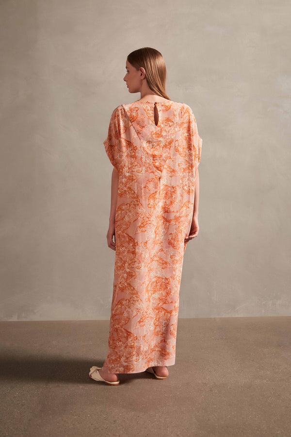 Adriana Degreas Bulles De Mer Frilled Long Kaftan Dress