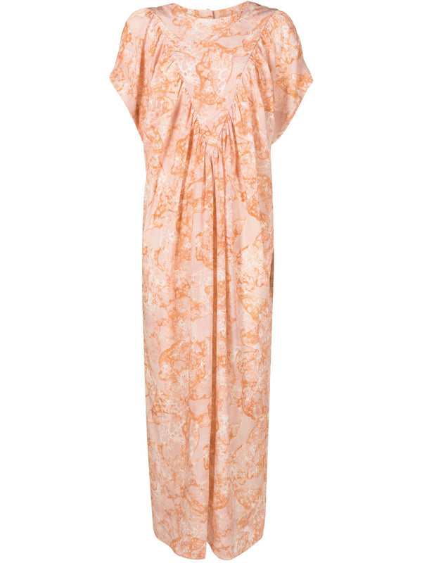 Adriana Degreas Bulles De Mer Frilled Long Kaftan Dress
