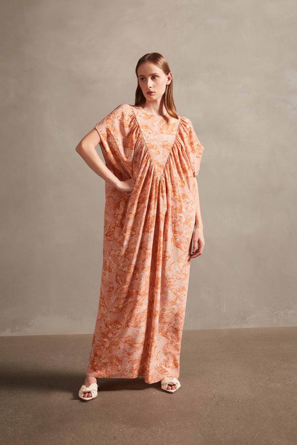 adriana degreas Bulles De Mer Frilled Long Kaftan Dress