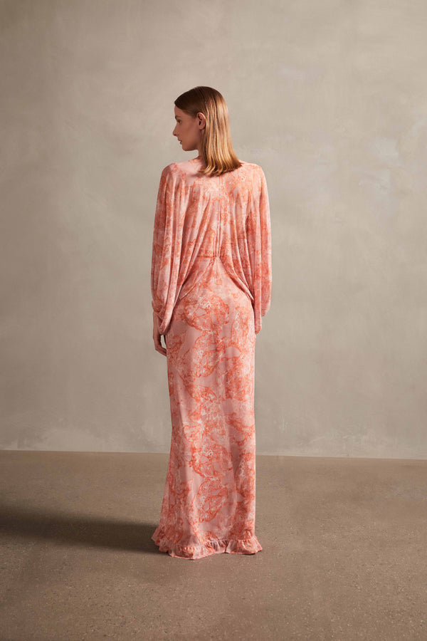 Adriana Degreas Bulles De Mer Puff Sleeve Long Dress