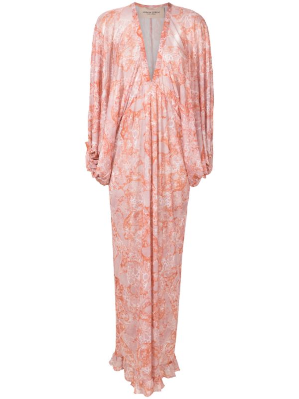 Adriana Degreas Bulles De Mer Puff Sleeve Long Dress