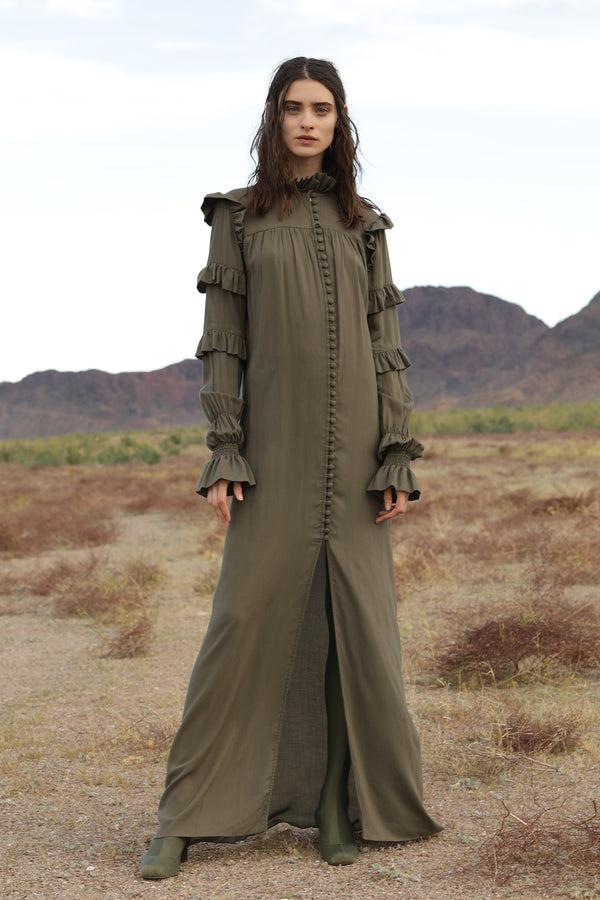 adriana degreas Cavalgade Long Dress With Long Sleeves