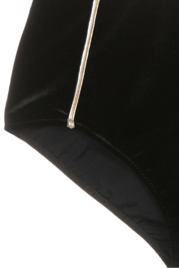 Adriana Degreas Cavaliere Velvet Hot Pants Bikini With Gold Detail