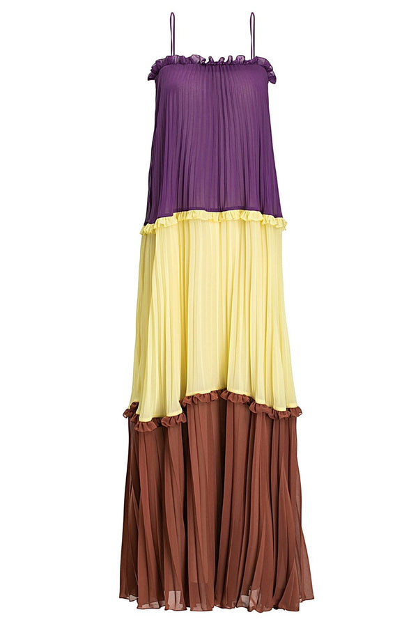 adriana degreas Cinque Terre Tricolor Long Dress With Straps