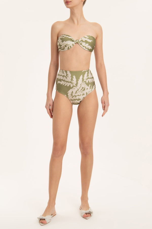 adriana degreas Classic Foliage Strapless High-Waisted Bikini