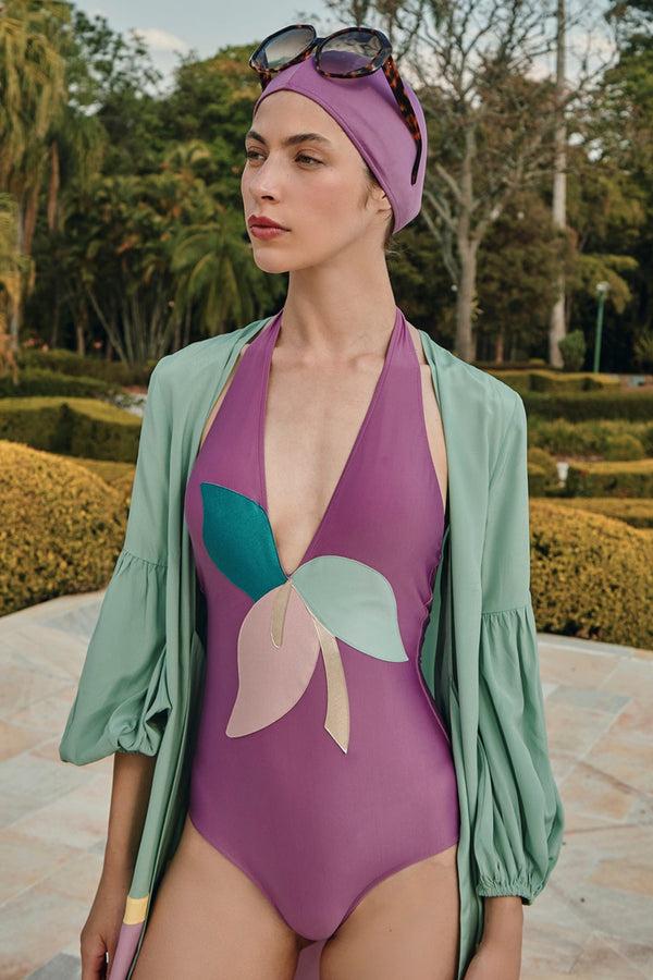 adriana degreas Colorful Flowers Halterneck Swimsuit