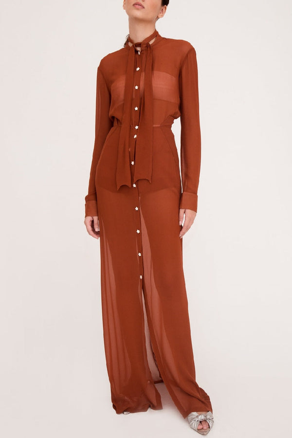 adriana degreas Constellation Long Sleeve Shirt With Tie