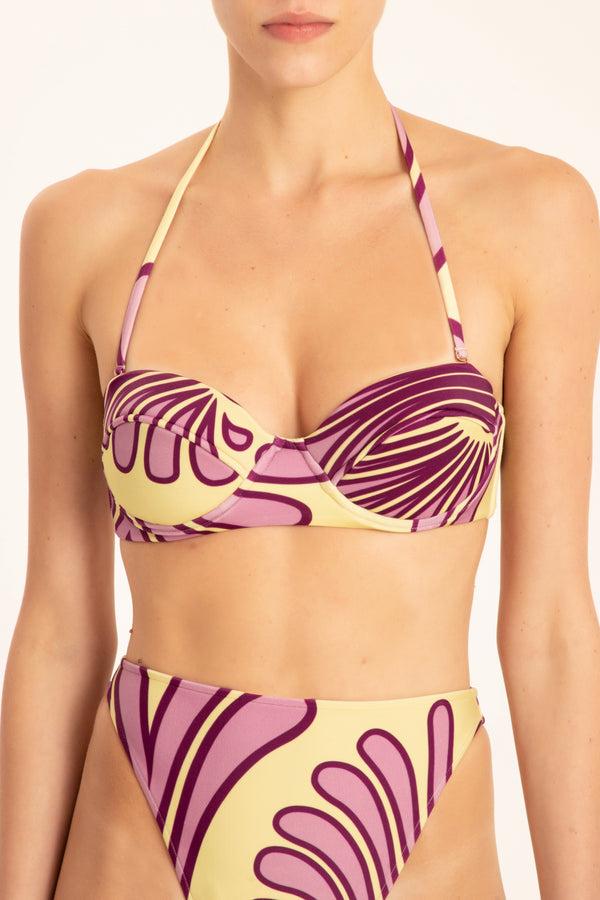 Adriana Degreas Deco Shell High-leg Strapless Bikini