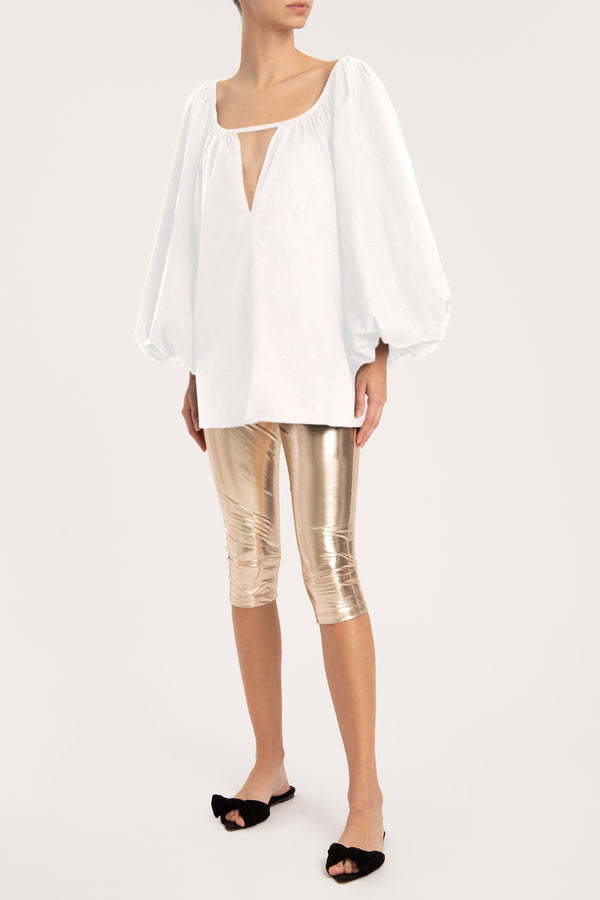 Adriana Degreas Effortless Chic Puff-Sleeved Blouse