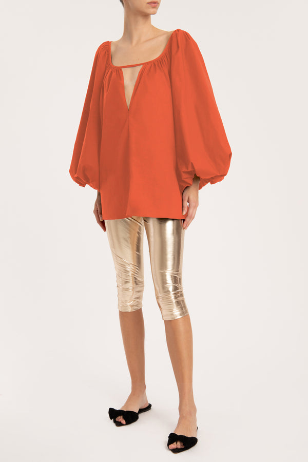 Adriana Degreas Effortless Chic Puff-Sleeved Blouse