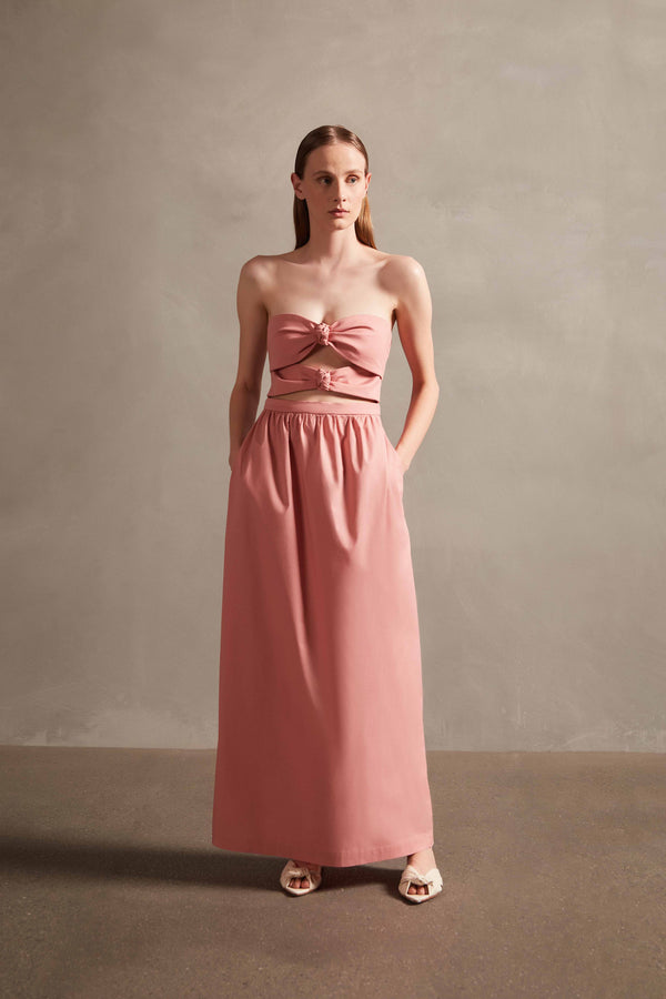 adriana degreas Exotic Coral Solid Cut-Out Long Dress