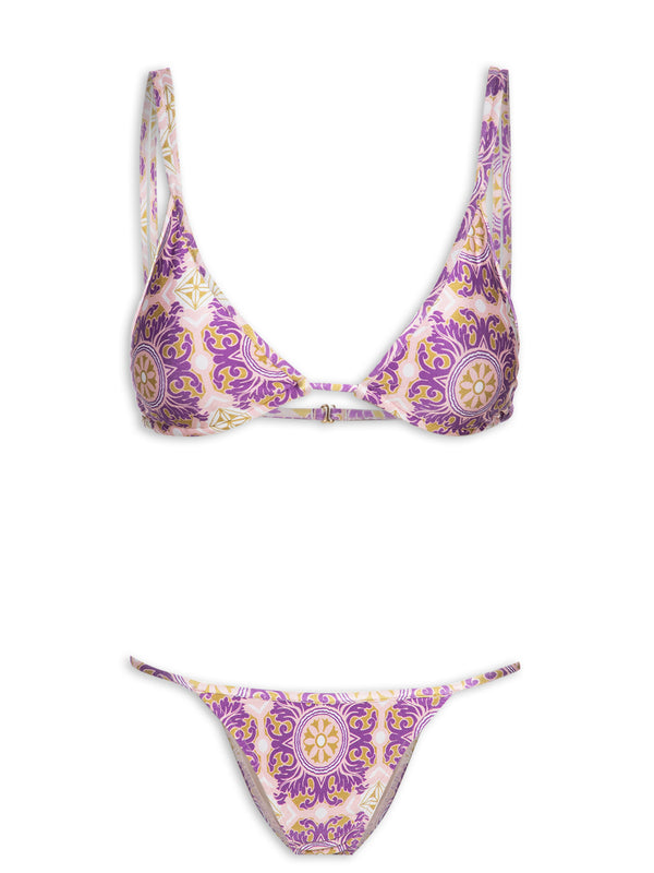 Adriana Degreas Exotic Coral Triangle Bikini With Ties