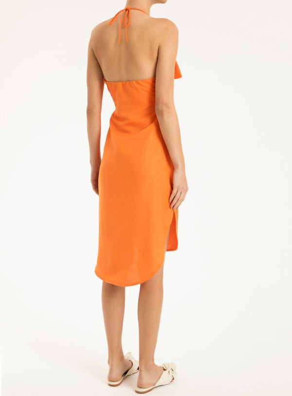 Adriana Degreas Fantasy Solid Asymmetric Short Dress With Bow