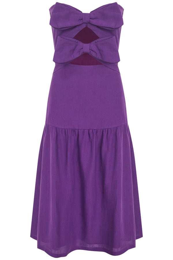 Adriana Degreas Fantasy Solid Cut-Out Strapless Dress With Bows