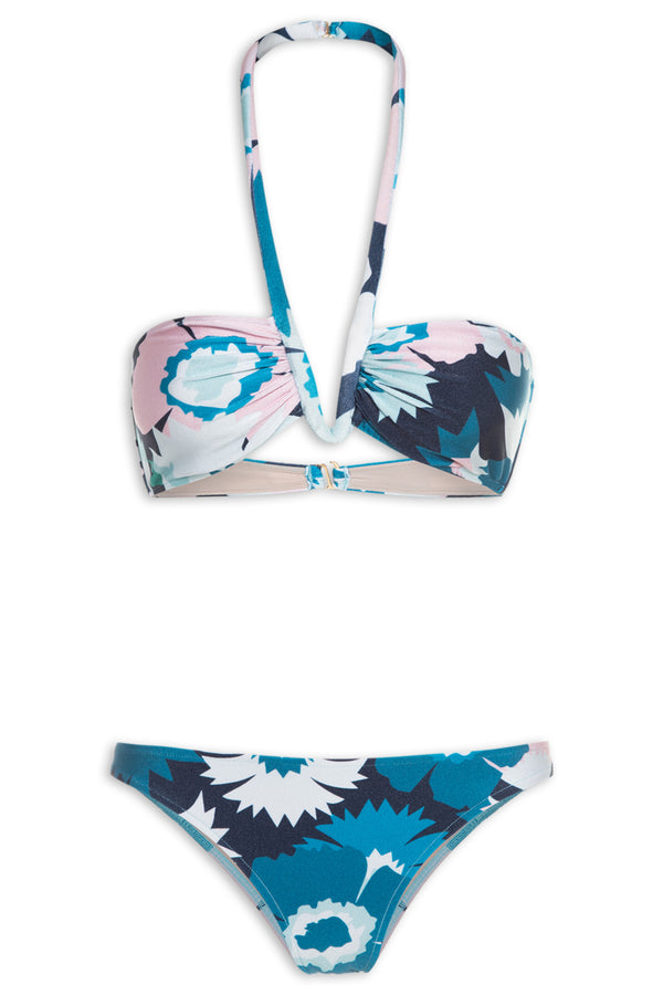 Adriana Degreas Flower Power Halterneck Frilled Bikini