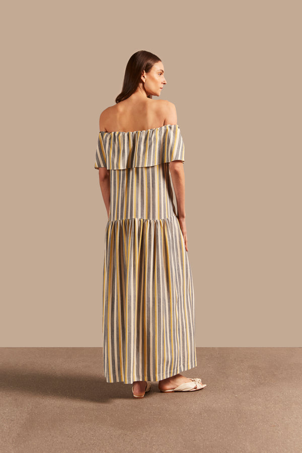 Adriana Degreas Golden Age Off-The-Shoulder Long Dress