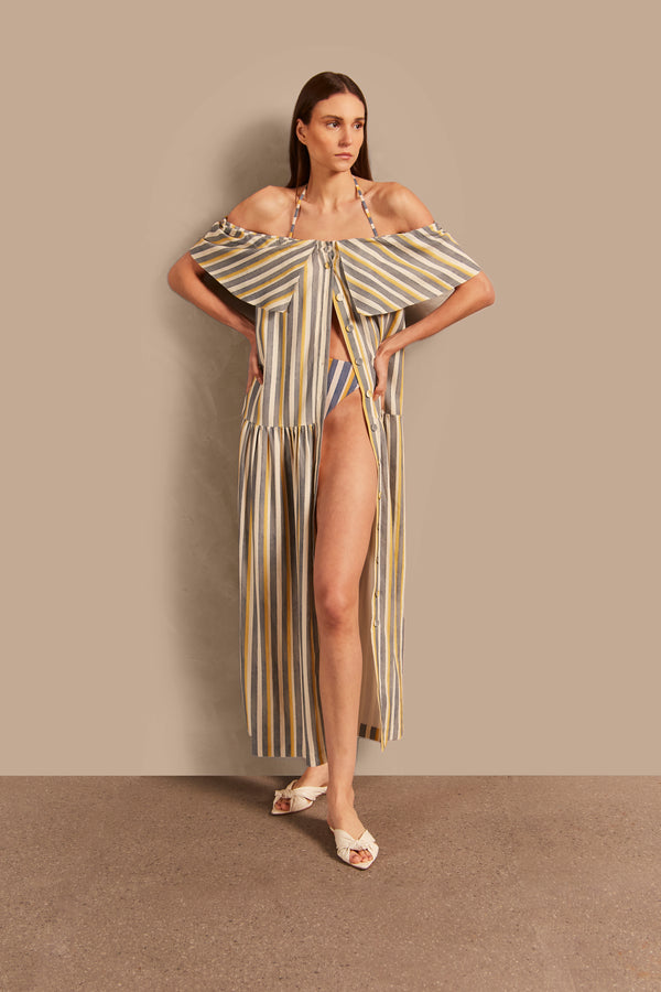Adriana Degreas Golden Age Off-The-Shoulder Long Dress