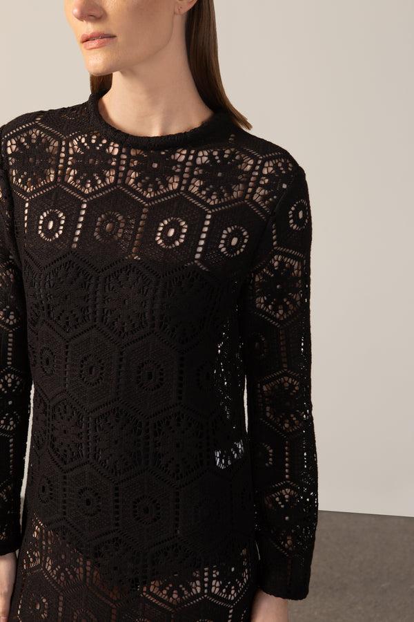 Adriana Degreas Le Sirenuse Lace Long-Sleeved Dress